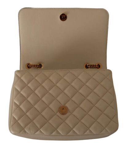 Versace - Elegant White Nappa Leather Shoulder Bag