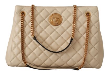 Versace - Ethereal White Nappa Tote - Chic Elegance Personified