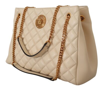 Versace - Ethereal White Nappa Tote - Chic Elegance Personified