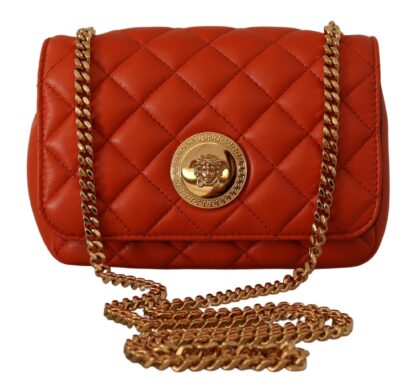 Versace - Elegant Red Nappa Leather Crossbody Bag