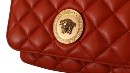 Versace - Elegant Red Nappa Leather Crossbody Bag