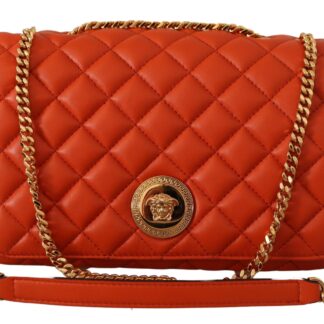 Versace - Elegant Round Nappa Leather Crossbody Bag