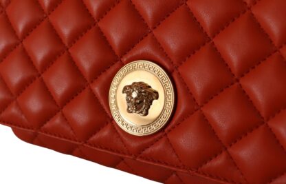 Versace - Elegant Red Nappa Leather Shoulder Bag