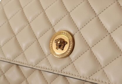 Versace - Elegant White Nappa Leather Evening Shoulder Bag