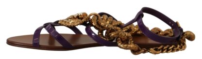 Dolce & Gabbana - Purple Heart Chain Gladiator Flats