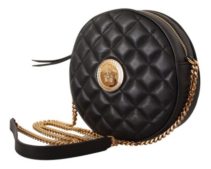 Versace - Elegant Round Nappa Leather Shoulder Bag