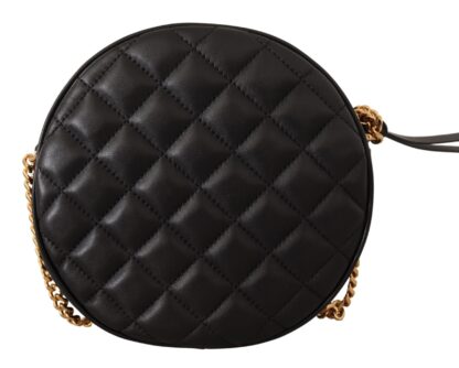 Versace - Elegant Round Nappa Leather Shoulder Bag