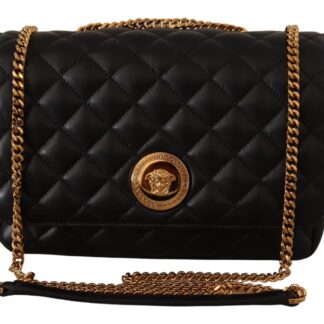 Versace - Elegant Black Nappa Leather Evening Bag