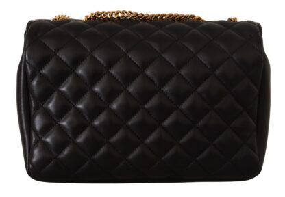 Versace - Elegant Black Nappa Leather Shoulder Bag