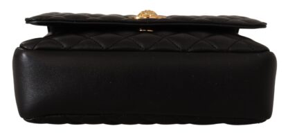 Versace - Elegant Black Nappa Leather Shoulder Bag