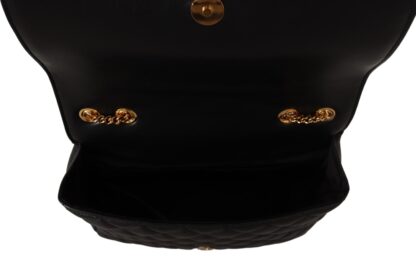 Versace - Elegant Black Nappa Leather Shoulder Bag