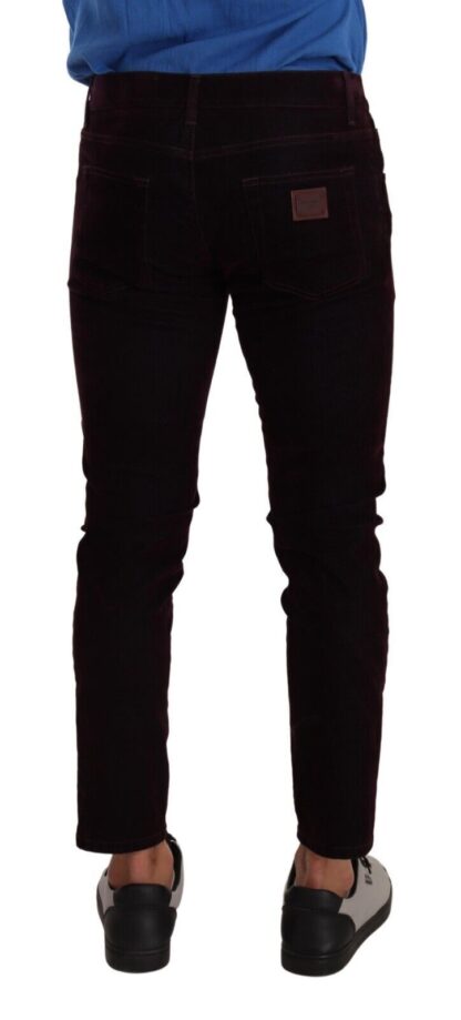 Dolce & Gabbana - Elegant Burgundy Slim Fit Denim