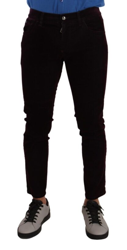 Dolce & Gabbana - Elegant Burgundy Slim Fit Denim