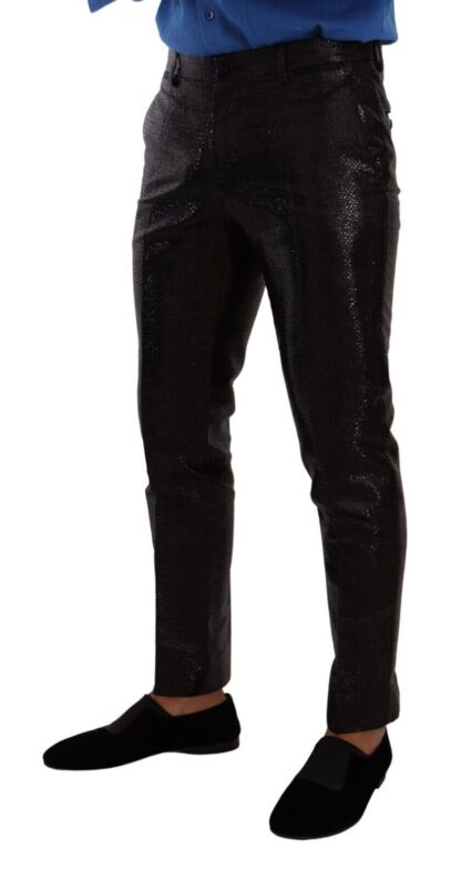 Dolce & Gabbana - Metallic Black Slim Fit Dress Pants