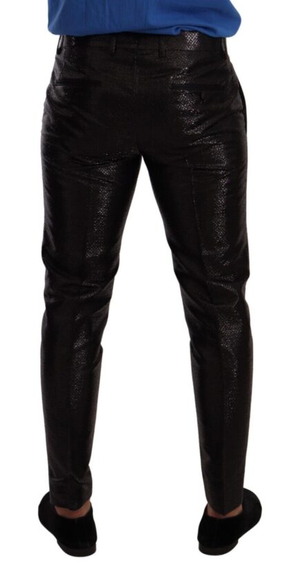 Dolce & Gabbana - Metallic Black Slim Fit Dress Pants