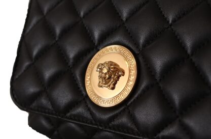 Versace - Elegant Quilted Nappa Leather Shoulder Bag