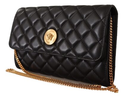 Versace - Elegant Black Nappa Leather Evening Bag