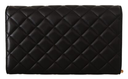 Versace - Elegant Black Nappa Leather Evening Bag