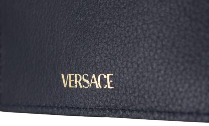 Versace - Elegant Navy Calf Leather Card Holder