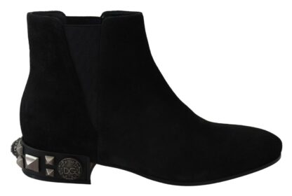 Dolce & Gabbana - Elegant Suede Mid-Calf Boots with Studded Heels