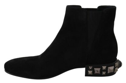 Dolce & Gabbana - Elegant Suede Mid-Calf Boots with Studded Heels