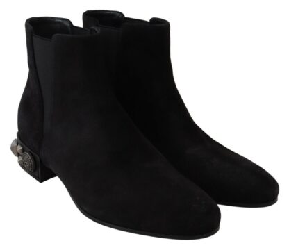 Dolce & Gabbana - Elegant Suede Mid-Calf Boots with Studded Heels