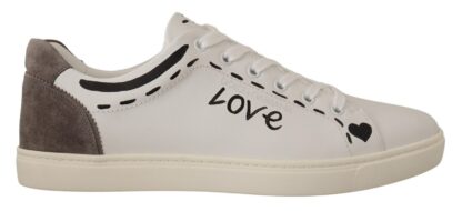 Dolce & Gabbana - Elegant White Leather Casual Sneakers