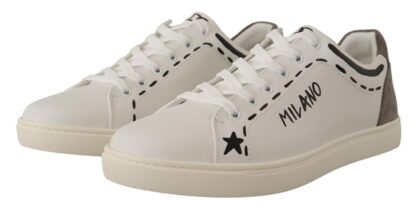 Dolce & Gabbana - Elegant White Leather Casual Sneakers