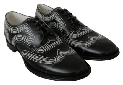 Dolce & Gabbana - Elegant Black and White Derby Shoes