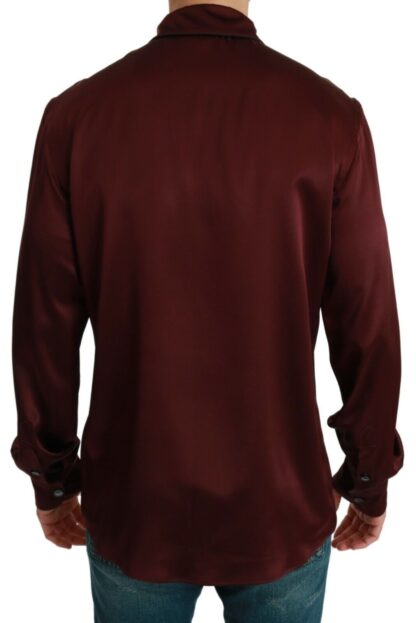 Dolce & Gabbana - Bordeaux Silk Pajama-Inspired Shirt