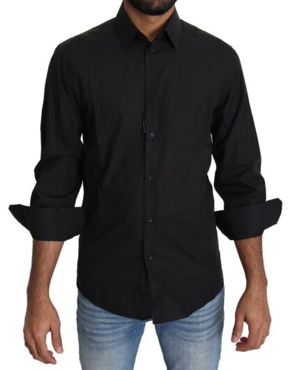 Dolce & Gabbana - Elegant Black Slim Fit Dress Shirt