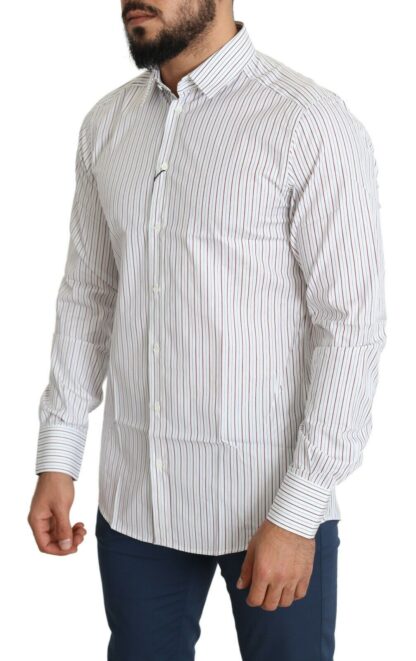 Dolce & Gabbana - Elegant White Striped Cotton Dress Shirt