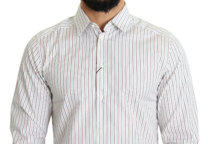 Dolce & Gabbana - Elegant White Striped Cotton Dress Shirt