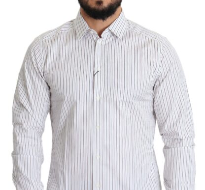 Dolce & Gabbana - Elegant White Striped Cotton Dress Shirt