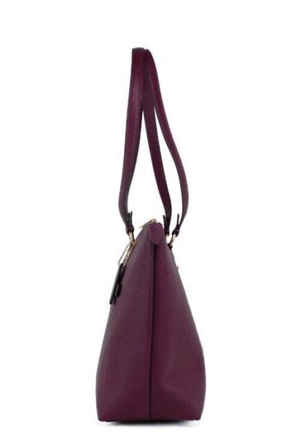 COACH - Black Cherry Leather Gallery Shoulder Tote Handbag Purse Bag