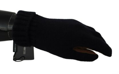 Dolce & Gabbana - Elegant Black Cashmere & Leather Gloves