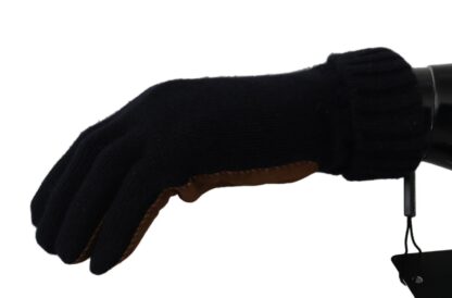 Dolce & Gabbana - Elegant Black Cashmere & Leather Gloves