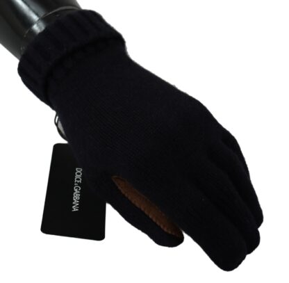 Dolce & Gabbana - Elegant Black Cashmere & Leather Gloves