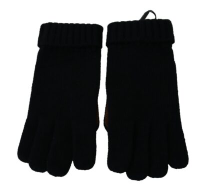 Dolce & Gabbana - Elegant Black Cashmere & Leather Gloves