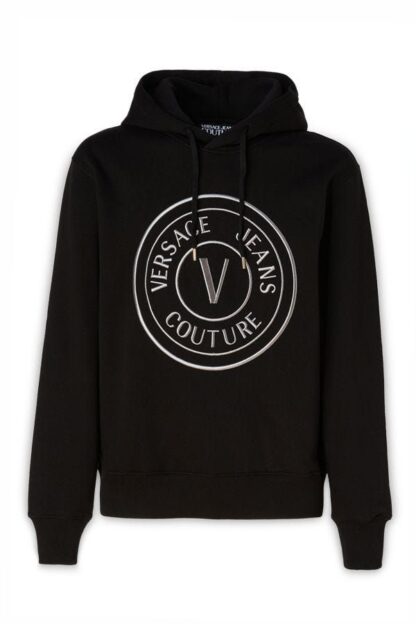 Versace Jeans - Stunning Hooded Black Cotton Sweatshirt