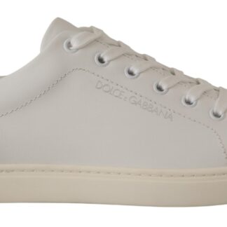 Dolce & Gabbana - Elegant White Leather Low Top Sneakers