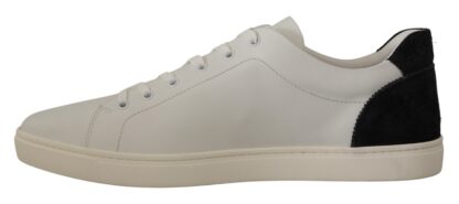 Dolce & Gabbana - Elegant White Leather Low Top Sneakers