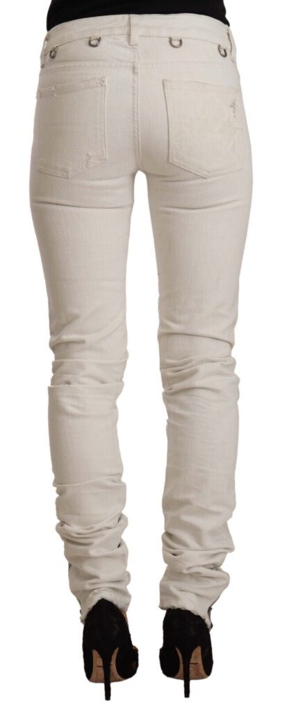 Karl Lagerfeld - Chic White Mid-Waist Slim Fit Jeans