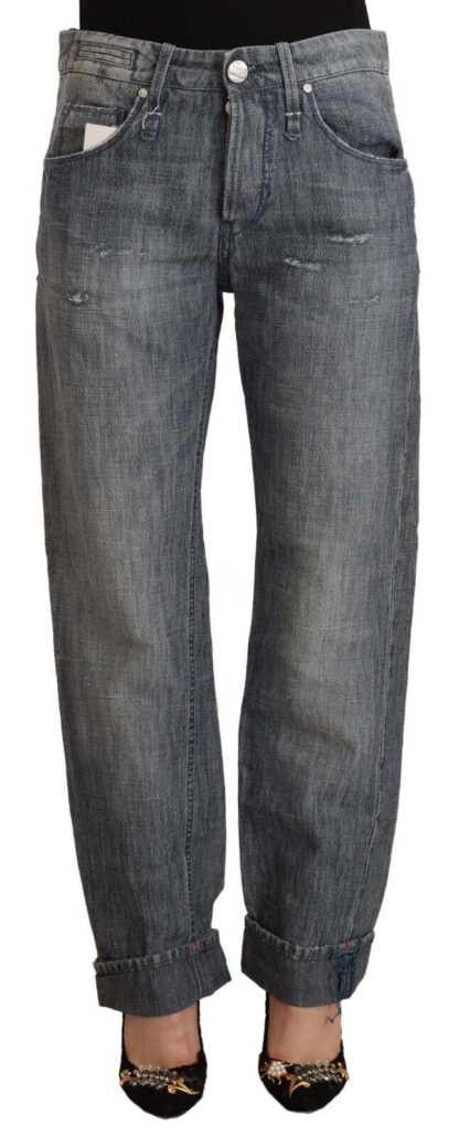 Acht - Chic Gray Washed Straight Cut Jeans