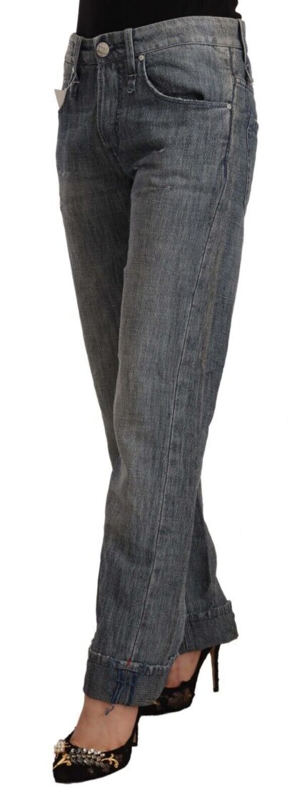 Acht - Chic Gray Washed Straight Cut Jeans