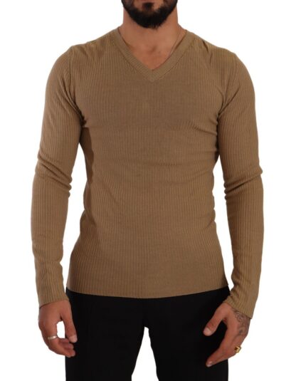 Ermanno Scervino - Classic V-Neck Wool Sweater in Brown