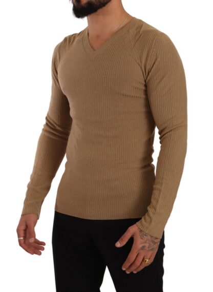 Ermanno Scervino - Classic V-Neck Wool Sweater in Brown