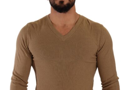 Ermanno Scervino - Classic V-Neck Wool Sweater in Brown