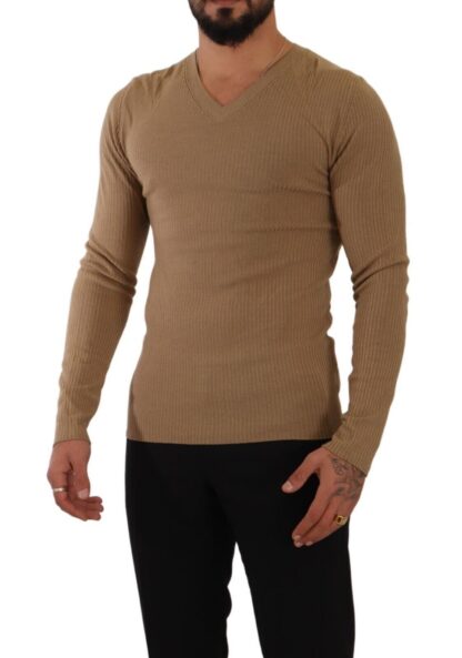 Ermanno Scervino - Classic V-Neck Wool Sweater in Brown