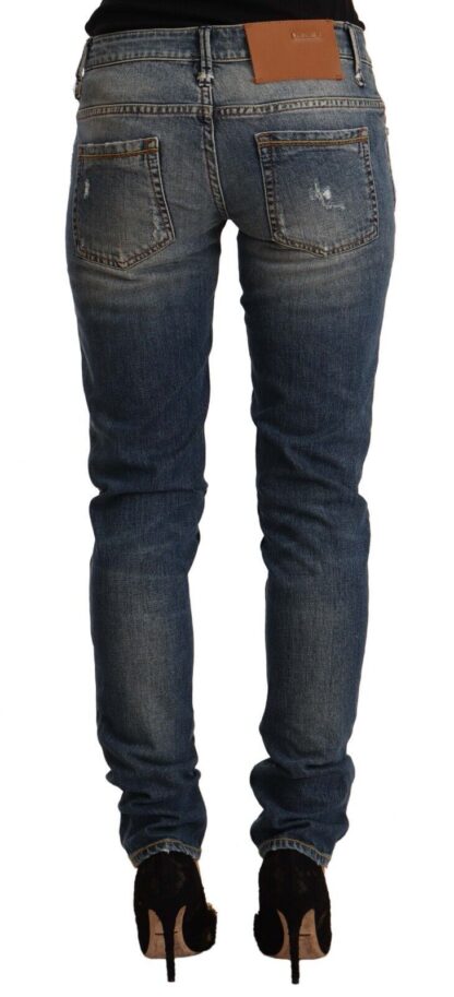 Acht - Blue Washed Skinny Cotton Blend Jeans